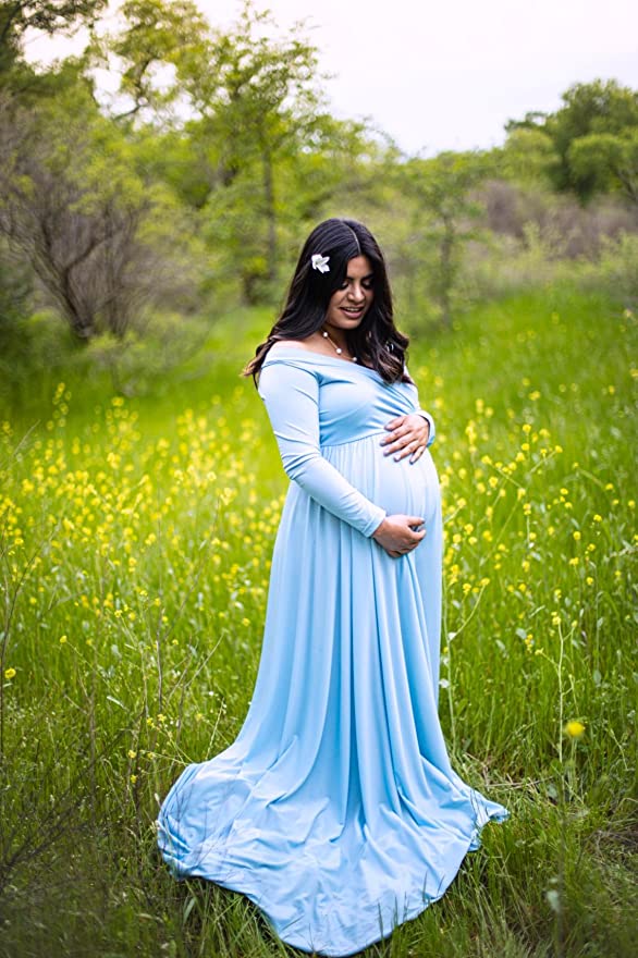 Alina Off Shoulder Maternity Gown - Main Image