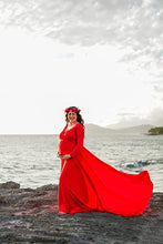 Load image into Gallery viewer, Saslax Elegant Long Sleeve Pregnancy Dress
