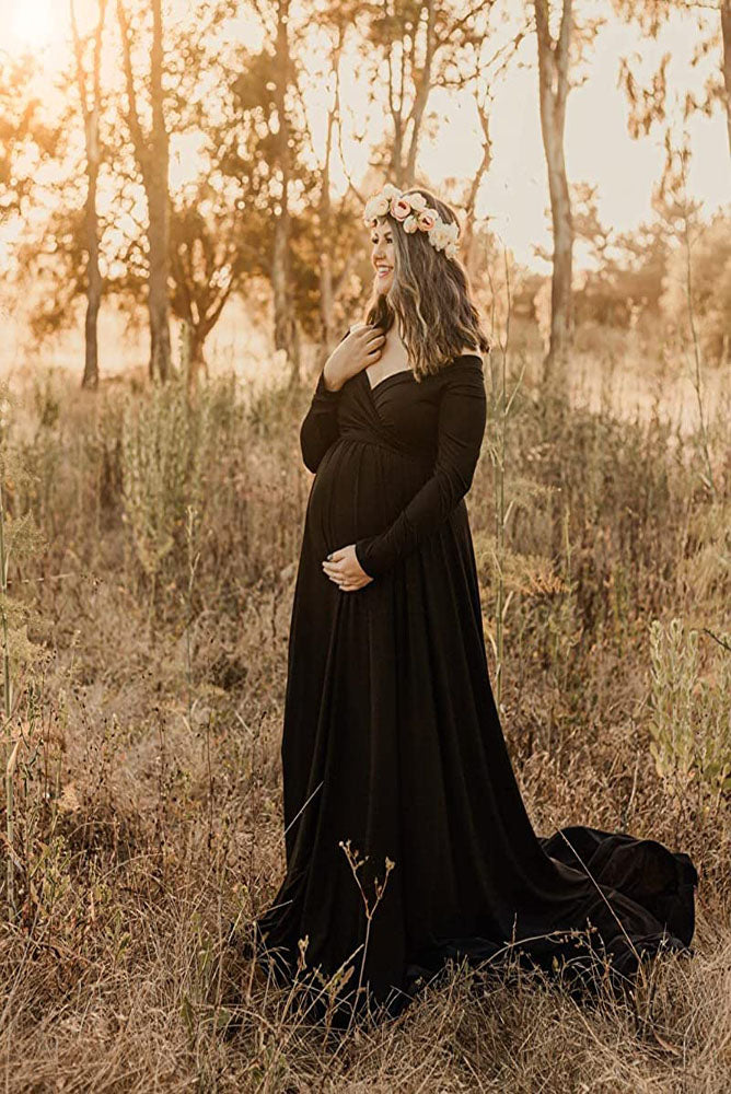 Elegant Short Sleeves Sashes Cheap Maternity Dress for Photoshoot