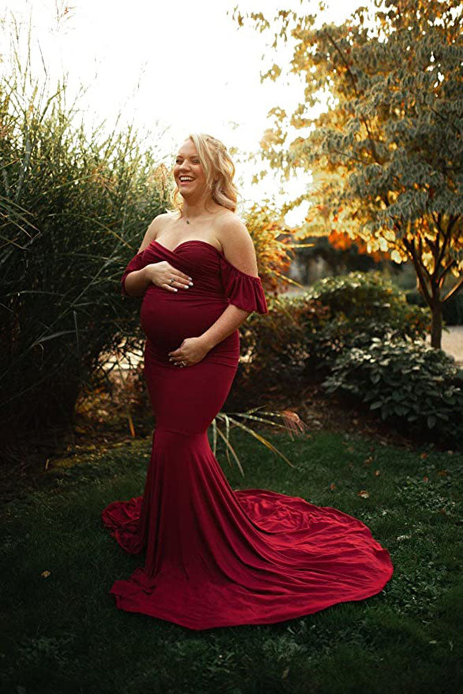 Bella Knit Mermaid Slim Maternity Gown Bella Knit Mermaid Slim Maternity Gown