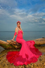 Load image into Gallery viewer, Saslax Off Shoulder Mermaid Maternity Wedding Dress