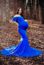 Load image into Gallery viewer, Saslax Off Shoulder Mermaid Maternity Wedding Dress