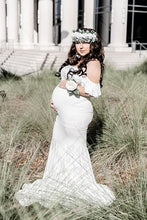 Load image into Gallery viewer, Saslax Off Shoulder Mermaid Maternity Wedding Dress