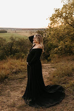 Load image into Gallery viewer, Saslax Maternity Dress Pregnancy Maxi Gown for Photoshoot