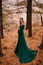 Load image into Gallery viewer, Saslax Maternity Dress Pregnancy Maxi Gown for Photoshoot