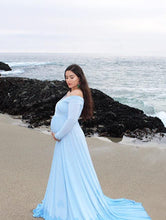 Load image into Gallery viewer, Saslax Maternity Dress Pregnancy Maxi Gown for Photoshoot