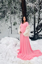 Load image into Gallery viewer, Saslax Maternity Dress Pregnancy Maxi Gown for Photoshoot