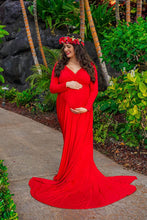 Load image into Gallery viewer, Saslax Maternity Dress Pregnancy Maxi Gown for Photoshoot
