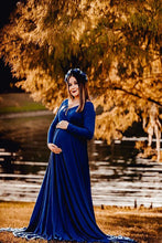Load image into Gallery viewer, Saslax Maternity Dress Pregnancy Maxi Gown for Photoshoot
