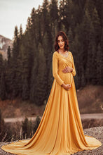 Load image into Gallery viewer, Saslax Maternity Dress Pregnancy Maxi Gown for Photoshoot