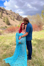 Load image into Gallery viewer, Saslax Lace Gown Maxi Maternity Dress for Baby Shower