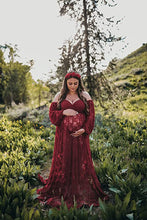 Load image into Gallery viewer, Saslax Maternity Gown Lace off shoulders Long Sleeve Dress