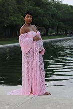 Load image into Gallery viewer, Saslax Maternity Gown Lace off shoulders Long Sleeve Dress