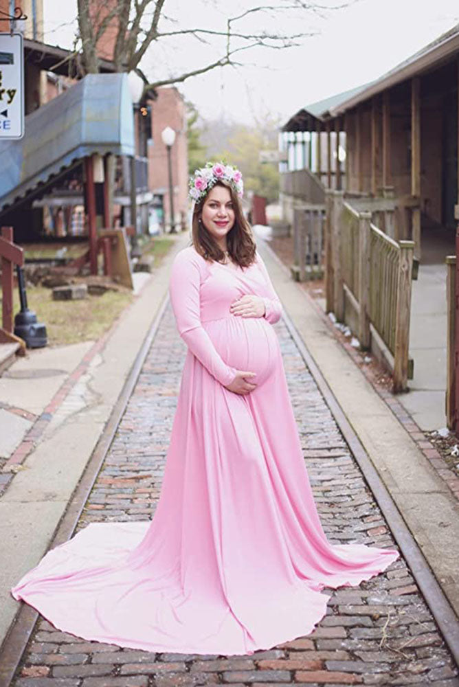 Erica Cotton Long Sleeve Maternity Dress