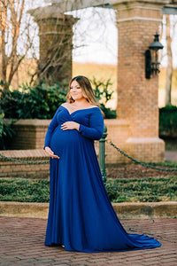 saslax sexy long sleeve maternity gown 