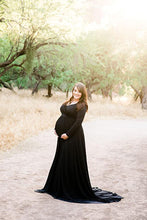 Load image into Gallery viewer, Saslax Maternity Gown Off Shoulder Plus Size Maternity Dress
