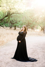 Load image into Gallery viewer, Saslax Maternity Gown Off Shoulder Plus Size Maternity Dress