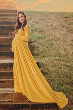 Load image into Gallery viewer, Saslax Maternity Gown Off Shoulder Plus Size Maternity Dress
