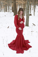 Load image into Gallery viewer, Saslax Chiffon Mermaid Maternity Dress for Photoshoot Baby Shower