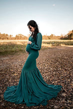 Load image into Gallery viewer, Saslax Chiffon Mermaid Maternity Dress for Photoshoot Baby Shower