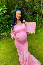 Load image into Gallery viewer, Saslax Chiffon Mermaid Maternity Dress for Photoshoot Baby Shower