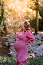 Load image into Gallery viewer, Saslax Chiffon Mermaid Maternity Dress for Photoshoot Baby Shower
