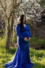 Load image into Gallery viewer, Saslax Chiffon Mermaid Maternity Dress for Photoshoot Baby Shower