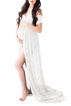 Load image into Gallery viewer, Saslax Maternity Gown Lace off shoulders Dress for Photoshoot