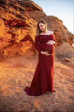 Load image into Gallery viewer, Saslax Maternity Elegant Fitted Maternity Gown