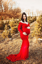 Load image into Gallery viewer, Saslax Maternity Elegant Fitted Maternity Gown