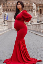 Load image into Gallery viewer, Saslax Maternity Dress Chiffon Mermaid Pregnancy Gown