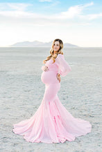 Load image into Gallery viewer, Saslax Maternity Dress Chiffon Mermaid Pregnancy Gown