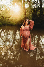 Load image into Gallery viewer, Saslax Lace Dress Off Shoulder Maternity Gown for Photoshoot