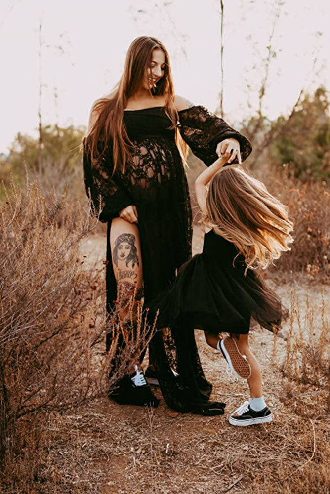 Lace Maternity Black Maternity Dress Photoshoot Valerie Lace Off Shoulder Maternity Gown Lace Maternity Black Maternity Dress Photoshoot Valerie Lace Off Shoulder Maternity Gown