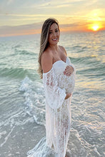 Load image into Gallery viewer, Saslax Lace Dress Off Shoulder Maternity Gown for Photoshoot
