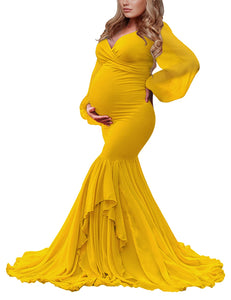 yellow mermaid maternity dress Mustard Lace Mermaid Dress Long Gown Maternity Photoshoot Boho | Color: Orange