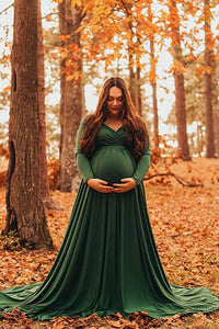 Saslax Maternity Off Shoulders Gown for Baby Shower Photoshoot