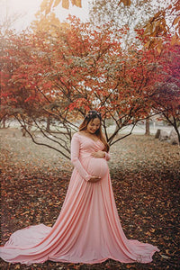 Saslax Off Shoulders Maternity Gown 