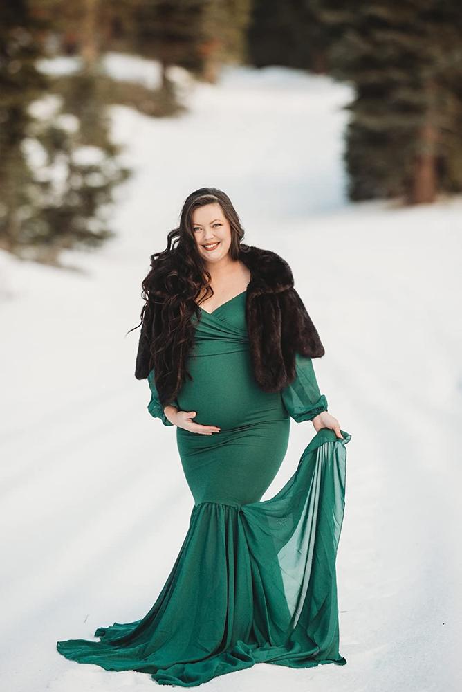 Athena Chiffon Mermaid Maternity Gown