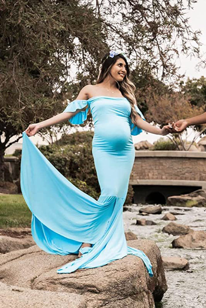 Bella Knit Mermaid Slim Maternity Gown Bella Knit Mermaid Slim Maternity Gown