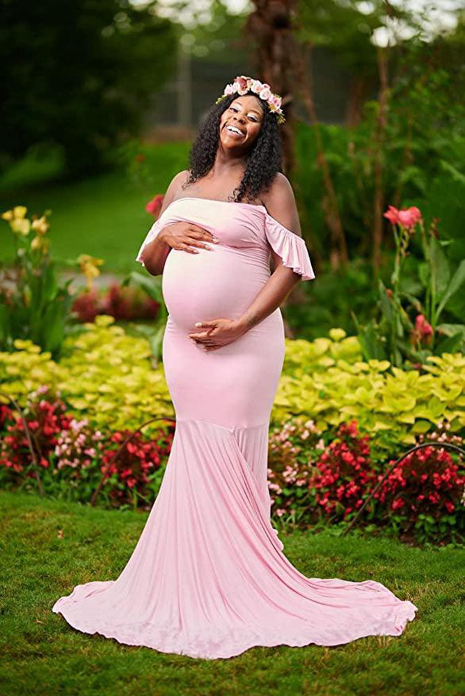 Bella Knit Mermaid Slim Maternity Gown - Main Image
