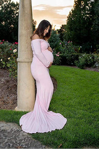 Saslax Maternity Gown Slim Pregnancy Maxi Photography Dress