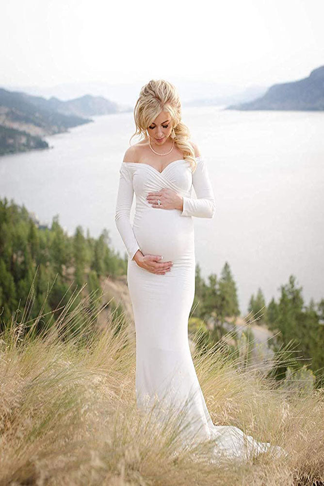 Vanessa Dolman sleeve maternity gown - Miss Madison Boutique