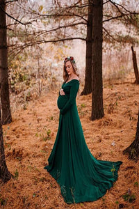 Saslax Maternity Dress Pregnancy Maxi Gown for Photoshoot