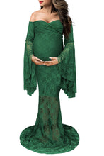Load image into Gallery viewer, Saslax Lace Off Shoulders Dress Pregnancy Gown for Photoshoot

