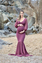 Load image into Gallery viewer, Saslax Maternity Dress Chiffon Mermaid Pregnancy Gown
